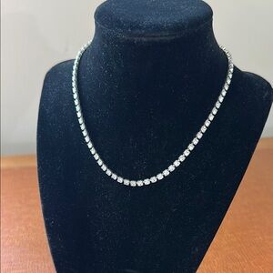 Simple Rhinestone Elegant Silver Necklace